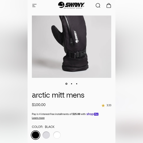 Swany Arctic Mitt Sleek Black Men's Gloves - Picture 11 of 13